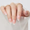 French Tip Press On Nails Almond - Findigit Natural Fake Stick On Nail Short with Glue,Supremely Fit & Natural Glue On Nails with Nail in 16 Sizes - 32 Nails Kit,White French