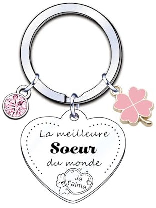 LUODAN Cadeau Soeur Porte-clés,Porte-clés de Soeur,Cadeau de fête des Mères,Femmes au foyer,Cadeaux d'anniversaire,Cadeaux de Famille (6)