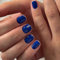 KQueenest Lot de 24 faux ongles press on nails courts et carrés à coller - En gel acrylique brillant - Couleur unie - Pour femme - Bleu roi