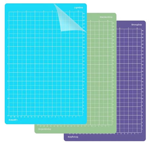 Schneidematte für Cricut Joy Xtra Ersatzkleber Klebrige Schneidematten 3Teilige Schneidemaschinenun 8,5 x 12 Zoll Ersatzkleber Klebrige Zubehörset Plotter Matte mit Raster für Karten Papier Vinyl Cutt