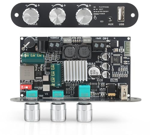 Wuzhi Audio ZK-1001U Mono Amplifier Board with TWS, 100W Power Output, Vehicle Amplifier Wide Voltage Input 9-24V, Supports USB/AUX/Bluetooth, Black