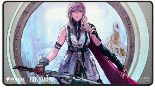 Ultra PRO - Final Fantasy x Universes Beyond Lightning, Army of One Black Stitched Playmat for Magic: The Gathering | Card Game Playmat, Final Fantasy Collectibles, Desk Mat Mousepad