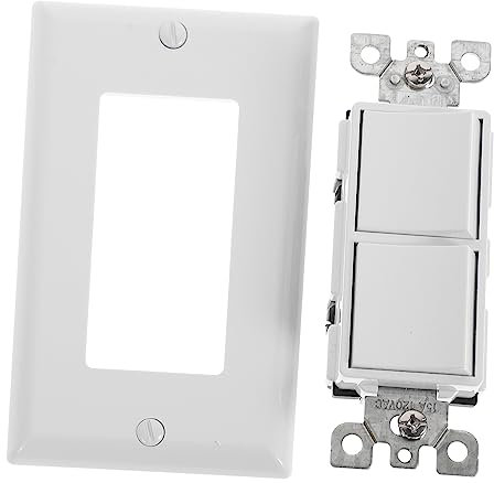 POPETPOP 2 Doppel -Rocker -Schalter umgeben schalten Dual runden Lichter Lichtschalter Wippe Wippschalter Netzschalter Retro-Lichtschalter moderner Abs Weiß