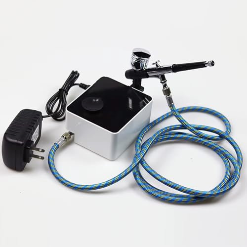 Toplionace Kit Mini Compressore per Aerografo da Tavolo con Protezione Termica - Avvio/Arresto Automatico, Funzionamento Silenzioso a 47dB, Pressione Regolabile