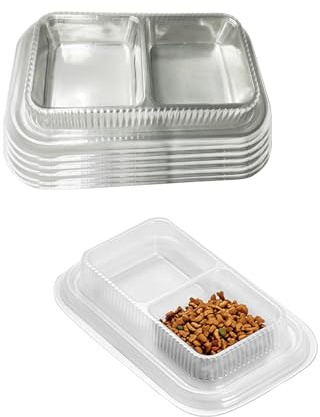50PCS Disposable Pet Bowls – Anti-Ant Cat and Dog Food Bowls, Large Cat Wet Dishes, Plastic Double Dish for Water, No Spill, Non-Tip, Non-Slip, Ideal for Outdoor Pets, Small and Medium Dogs