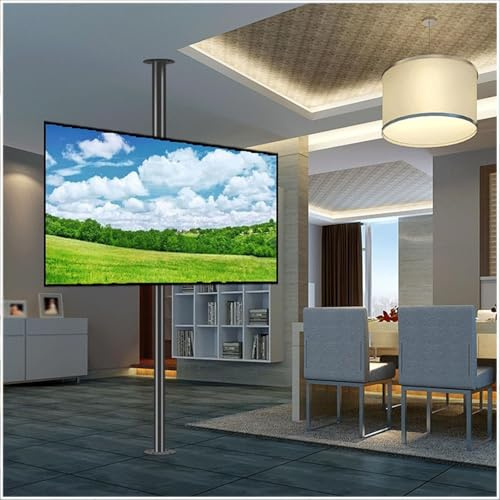 THEGA TV Floor Stand Partition Frame, Full Motion Rotation Tilt Swivel TV Mount, LCD TV 360 Degree Wall Mount Frame, for Most 32-75 Inch Flat Curved TVs, Up To 45kg(2000-2950mm)