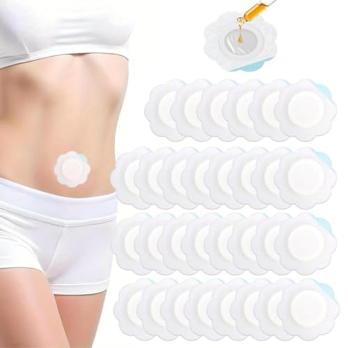 30 Rizinusölpackungen für den Bauchnabel, selbstklebende Rizinusölpackungen, Hochsaugfähiges Spunlace-Gewebe, Rizinusöl-Packung, kein Waschen, kein Öl enthalten