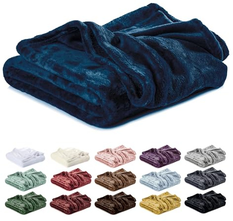 Lavea® Kuscheldecke 150x200 cm - Tiefblau | Mikrofaser – Flauschige Fleecedecke für Sofa und Bett, weiche Decke, pflegeleicht, Sofadecke, Tagesdecke oder Wolldecke