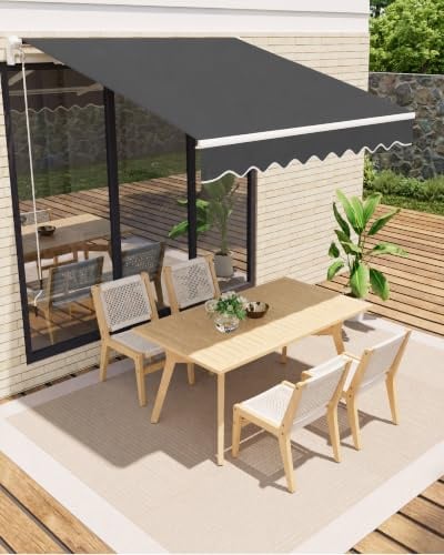 Gelenkarmmarkise 400 × 250 cm mit Kurbel, UV50+, Wasserabweisend | Wandmontage, Neigungsverstellbar, Terrasse, Balkon, Sonnenschutz