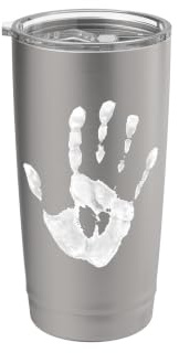 Die weiße Hand Doppelwandiger Edelstahl-Thermobecher