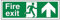 VSafety Schild mit Aufschrift auf Englisch „Fire Exit“ und einem Pfeil nach oben – Querformat – 300 mm x 100 mm – selbstklebendes Vinyl