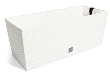 Fioriera vaso per piante con sistema d'irrigazione Rato Case Simil Rattan 30 Lt colore: bianco