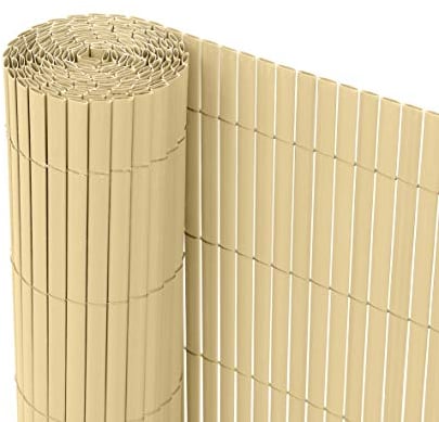 Ribelli® PVC Sichtschutzmatte Sichtschutzzaun Sichtschutz Zaun Balkon Windschutz (120 x 400 cm, Bambus)