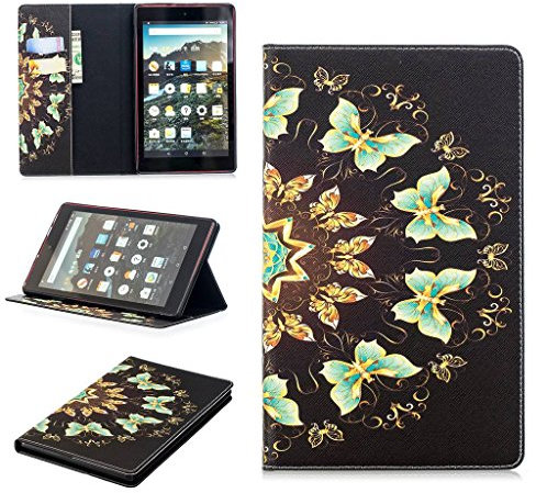 Amazon Fire HD 8 (2017 and 2016 Release) Funda, SATURCASE Hermoso Patrón Cuero De La PU Billetera Apoyo Funda Carcasa Case para Amazon Fire HD 8 (2017 and 2016 Release, 7th and 6th Generation) (BFT-1)