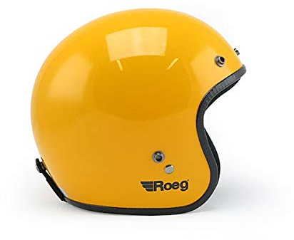 Jet Roeg Helmet Sunset Helm, glänzendes Gelb, ECE-zugelassen, Biker Custom