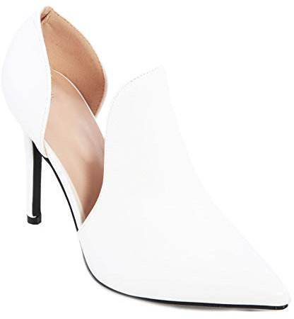 Toocool - Scarpe Donna a Punta Decolletes decoltè Stivali Pelle Sintetica P2L572-6 [37,Bianco]