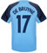 Manchester City FC - Jungen Trainingstrikot aus Polyester - Offizielles Merchandise - Geschenk für Fußballfans - Himmelblau - Wappen - De Bruyne 17-10-11 Jahre
