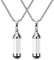 Harilla 2Pcs Stainless Steel Tiny Flower Tube Glass Bottle Pendant DIY Wish Necklace