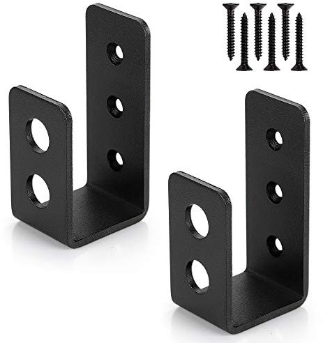 Soportes de barricada de puerta de 2 x 4 (1.5 x 3.5 pulgadas) (2 piezas) | Soporte de barra abierta de acero para madera de 2 x 4 como refuerzo de puerta de seguridad, bloqueo de puerta, colgador de