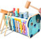 KIDWILL Wooden Hammering Pounding Toy, Educational Pegs Pound Maze Puzzle Number Sorter Musical Toy with Xylophone, Hammers, Mallets, Toys for 3 4 5 Year Old Boys and Girls