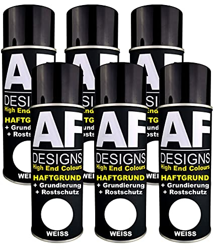 Alex Flittner Designs 6X Haftgrund Spraydose Weiss Grundierung Rostschutz Autolack