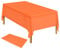 ELECLAND Orange Plastic Table Cover 137 x 274 cm Rectangle Tablecloth for Indoor or Outdoor Baby Shower, Wedding, Birthday Party Decorations
