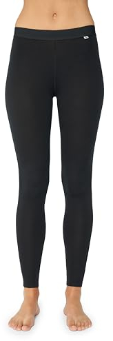 DANISH ENDURANCE Merino Thermo Leggings Damen, Premium Funktionsunterwäsche, Skiunterwäsche, Merino Unterwäsche, Atmungsaktiv, Schwarz, M