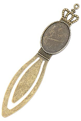 LZHLMCL Lesezeichen Metall Antike Vintage Retro Handgemachte Lesezeichen Cabochon Basis Lesezeichen Einstellung Cabochon Cameo Diy Lesezeichen B