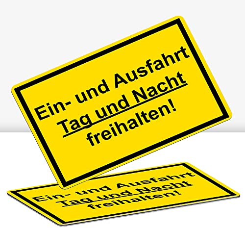 STROBO 2x Alu-Schild Ein- & Ausfahrt freihalten 30 x 20 cm mit UV-Schutz