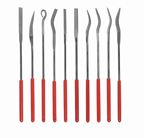 Lot de 10 mini limes à aiguilles diamantées pour sculpture sur bois, bijoutier, verre, roche, carbure, doré