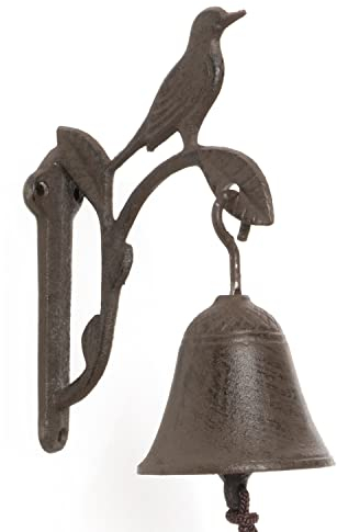 Moritz Türglocke Glocke Vogel Vögelauf AST Blätter Wandglocke Gartendeko Gusseisen Rustikal Antik Design Stil Retro Klingel
