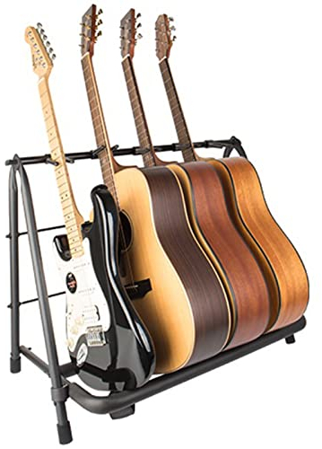 Gitarrenständer Guitar Stand Gitarrenhalter Gitarrenständer Anzeige mehrerer Gitarren, Freistehend Falten Basshalter mit gepolstertem Schaumstoff, Stage Studios Schulboden, Schwarzer Heavy-Duty-Metal