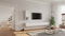 Wuun® Somero Lowboard Tv-Board Wohnwand SW1 (Board: Weiß-Matt/Hochschrank: Weiß-Matt, 200cm (100cm x 2))