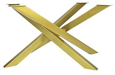 Magnetic Mobel Tischgestell Orion Design Kreuzgestell Schwerlast massiv Tischkufen Stahl Tischbeine Metall Profil 8x4 cm (L -Size 113x73xH71 cm, Gold)