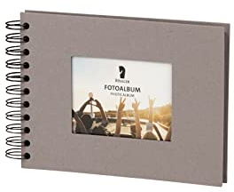 Rössler - S.O.H.O. Mini Fotoalbum Passepartout 195x145 mm Taupe | Fotobuch mit Passepartout und schwarzen Seiten zum Einkleben und Präsentieren von Bildern