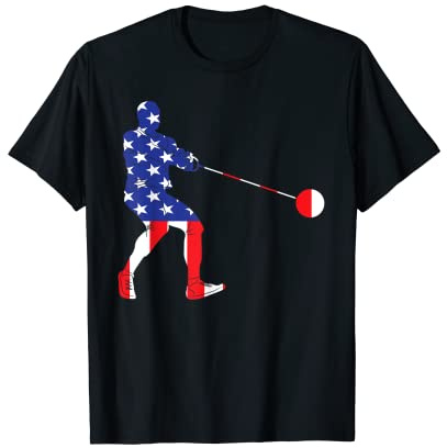 Hammer Throw USA Flag American Inside Me | Ball Thrower T-Shirt
