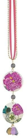 IN LEBOLE Collezione The Circle Special Fondo Chiaro Fiore Fucsia Collana da Donna in Ottone