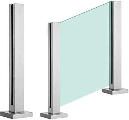 Garde Corps Exterieur Bride de Panneau en Verre de Balustrade de L'escalier 304, Pince de Support de Garde-corps de Pont Bricolage, Poteau de Barrière en Verre Vertical de Poolside ( Color : End Post