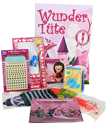 BEMIRO 4X Wundertüte Mädchen | pro Tüte 1-3 Artikel | unterschiedliche Artikel | Kindergeburtstag Party | Partytüte | rosa Überraschungstüte | Geburtstagsparty Mädchen