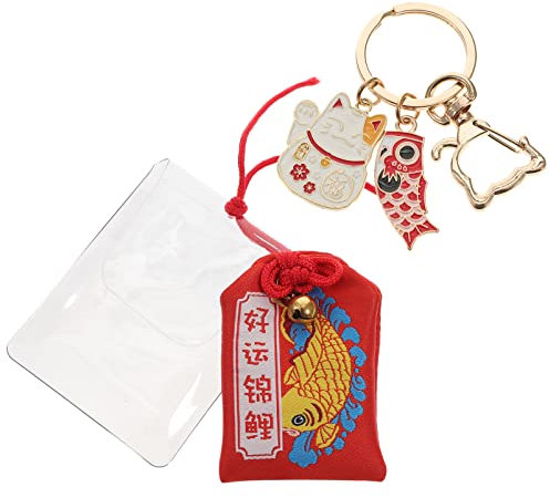 NUOBESTY Porte-clés Suspendu Japonais Omamori Design Cartoon Pour Clés De Voiture Sac à Main Et Cadeau Pour Amis