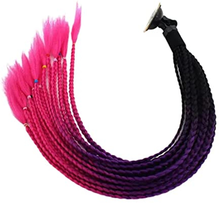 Motorradhelm Zöpfe mit Saugnapf Pferdeschwanz Bunt Damen Mädchen Fashion Helmhaar Accessoire