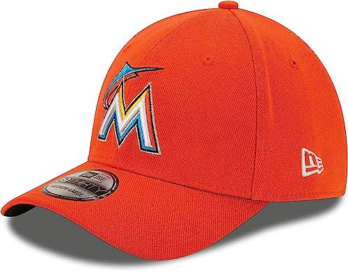 New Era MLB Team Classic 39Thirty Stretch Flex Fit Hat Cap, Miami Marlins, M-L