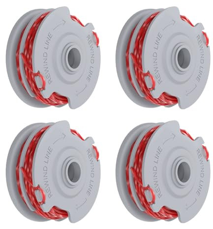 Strimmer Wire, 4 PCS Strimmer Spool Line Compatible with Flymo FLY021/513937190 Grass Cutter Trimmer Wire, 1.5mm Double Line Autofeed Spools Replacement for Contour XT, Mini/Multi Trim Grass Trimmer