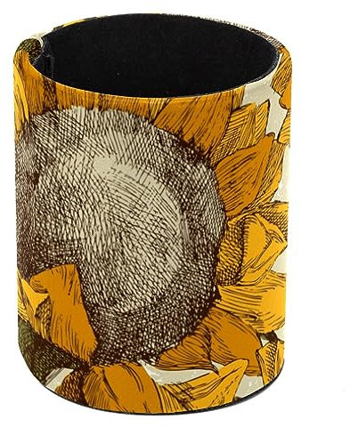 Eslifey Pot à crayons rond pour bureau, pot à crayons vintage tournesols pot à stylos, tasse à stylos, pinceaux de maquillage, support d'affichage de bureau, papeterie organisateur pour la maison, le
