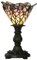 Clayre & Eef Tiffany Tischlampe Ø 20x30 cm Rosa Violett Glas Schreibtischlampe Tiffany
