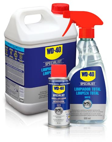 WD-40 Specialist Motorbike Limpiador Total 5 litros + Pulverizador 500ml + Muestra abrillantador de Silicona - Pack 5L + 500ml