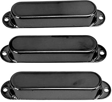Couvertures de Micro de Guitare, 3 Pièces Couverture de Micro à Bobine Unique en Cuivre Accessoire D'instrument de Couverture de Micro de Guitare pour Guitare électrique (BLACK)
