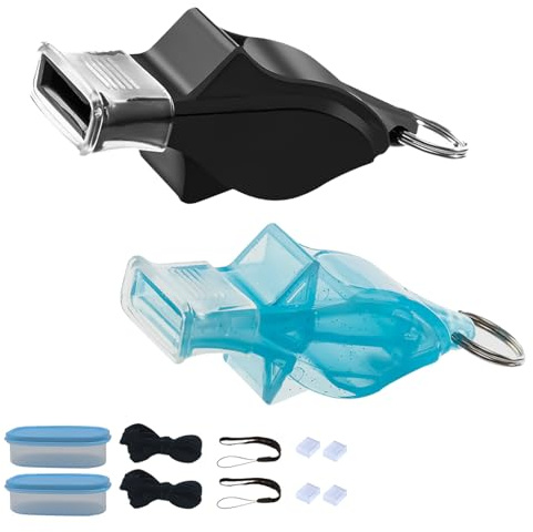 KASESSS 2 Pcs Silbato, Silbato Arbitro Profesional, Deportivos Silbato arbitro, Plástico Silbatos, Silbato Niños, Silbato Supervivencia, Unisex Fuerte, Silbato de delfín de Alta frecuencia No Nuclear