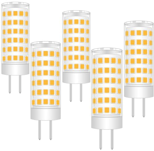 TRIJZHOU LED GY6.35 Lampe Äquivalent 50W Halogen Halogenlampe 60W AC DC 12V 550Lm 6W Bi-Pin Sockel Mini Glühbirnen Warmweiß 3000K 4 Stück [MEHRWEG]
