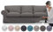 comfortly Ektorp 3-Sitzer-Sofa Ersatzbezug - Strapazierfähiger Schonbezug, Haustier- und Schmutzabweisend, Langlebiges Nano-Tech-Gewebe, Leicht zu Reinigen und zu Ersetzen (Steinfarbe)